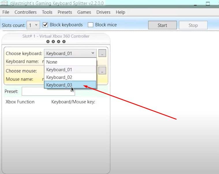 s. because importing take a few times to import correctly
Then Chose keyboard: Select Keyboard 3